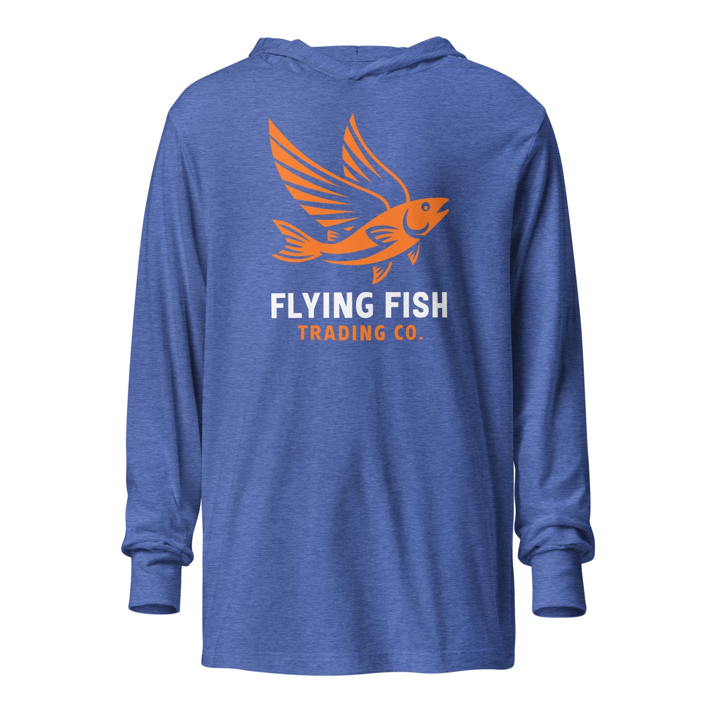 Orange Flying Fish Hooded Long Sleeve Tee
