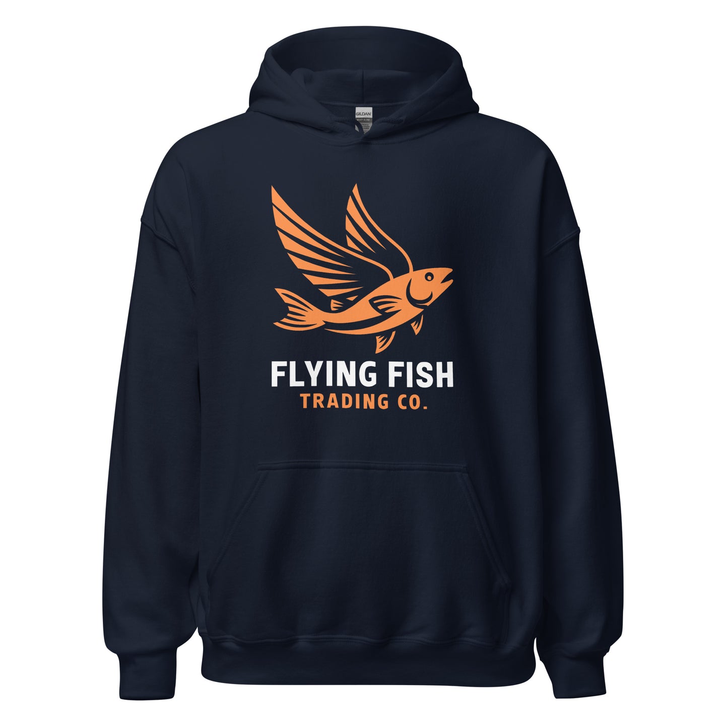 Men's Orange Flying Fish Hoodie
