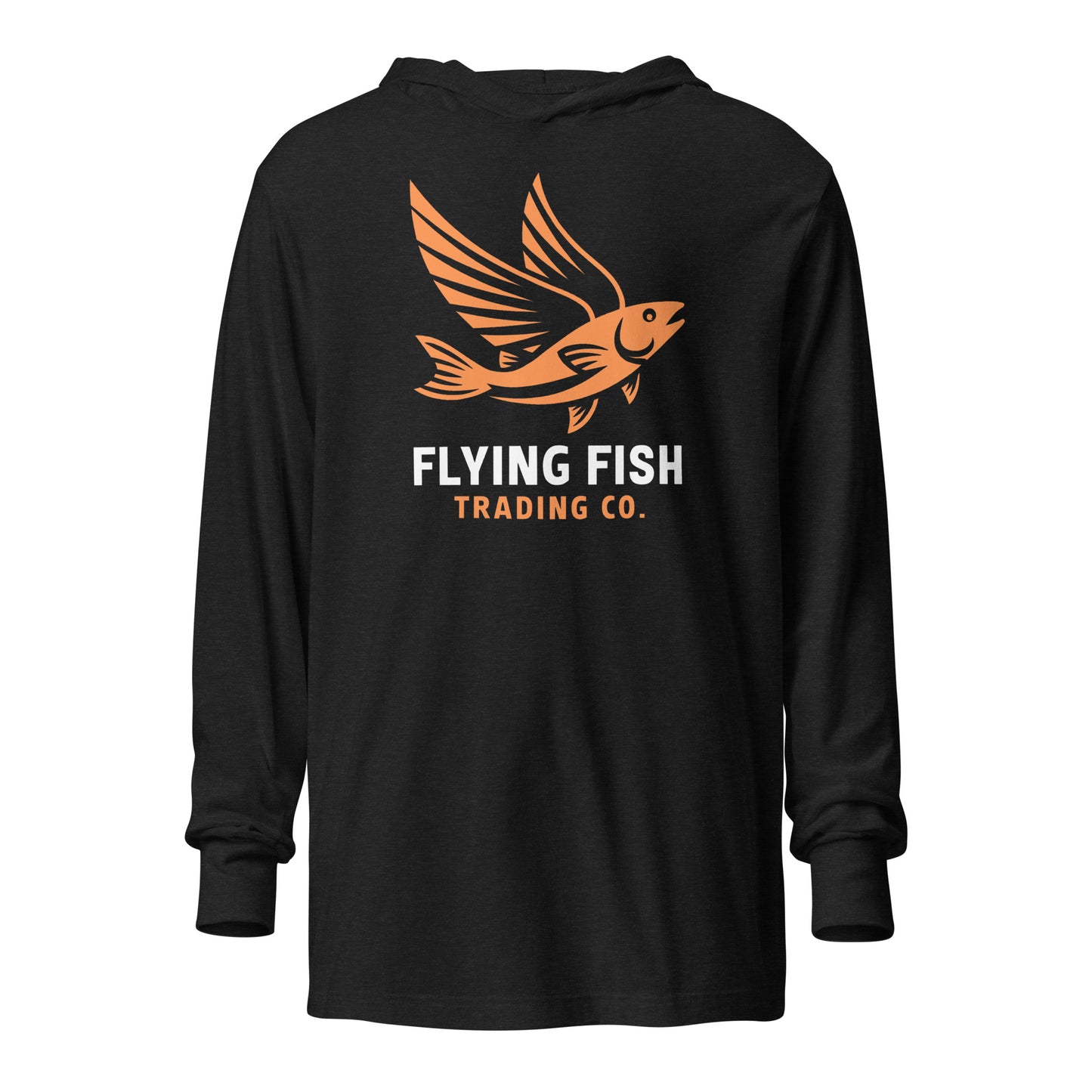 Orange Flying Fish Hooded Long Sleeve Tee