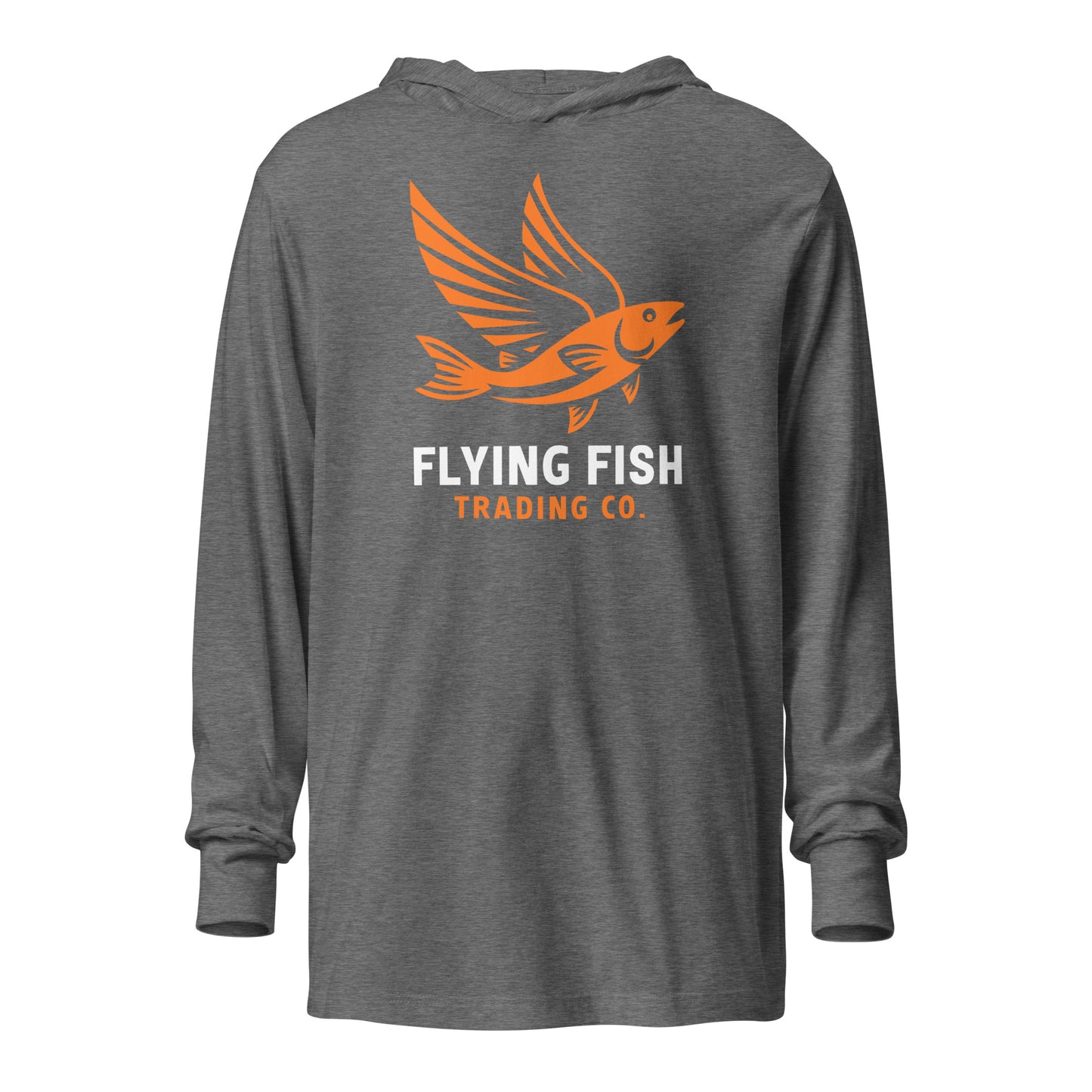 Orange Flying Fish Hooded Long Sleeve Tee