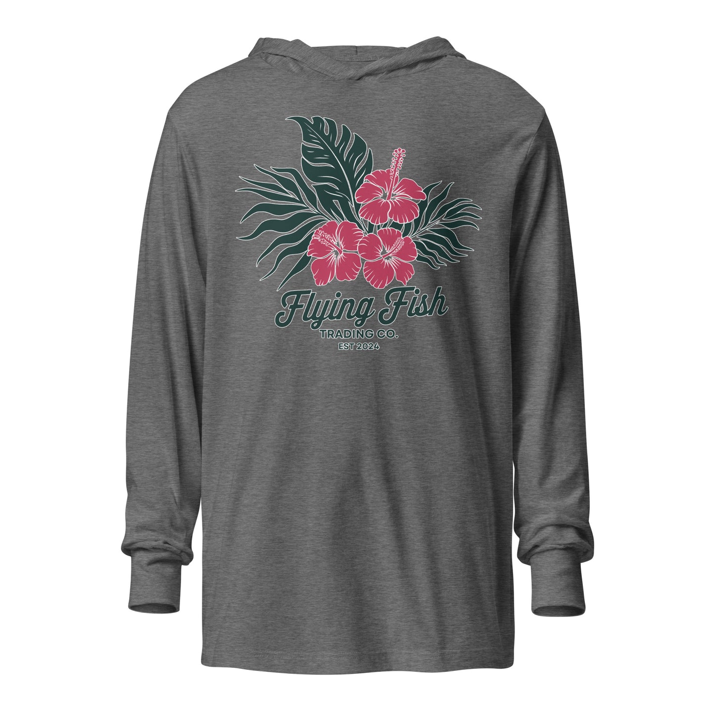 Hibiscus Hooded Long Sleeve Tee