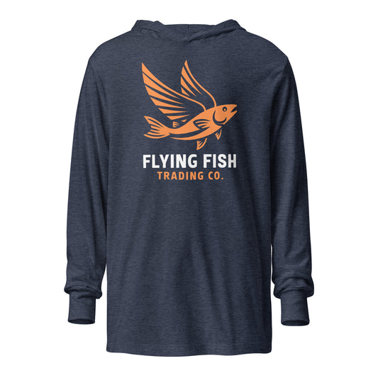 Orange Flying Fish Hooded Long Sleeve Tee