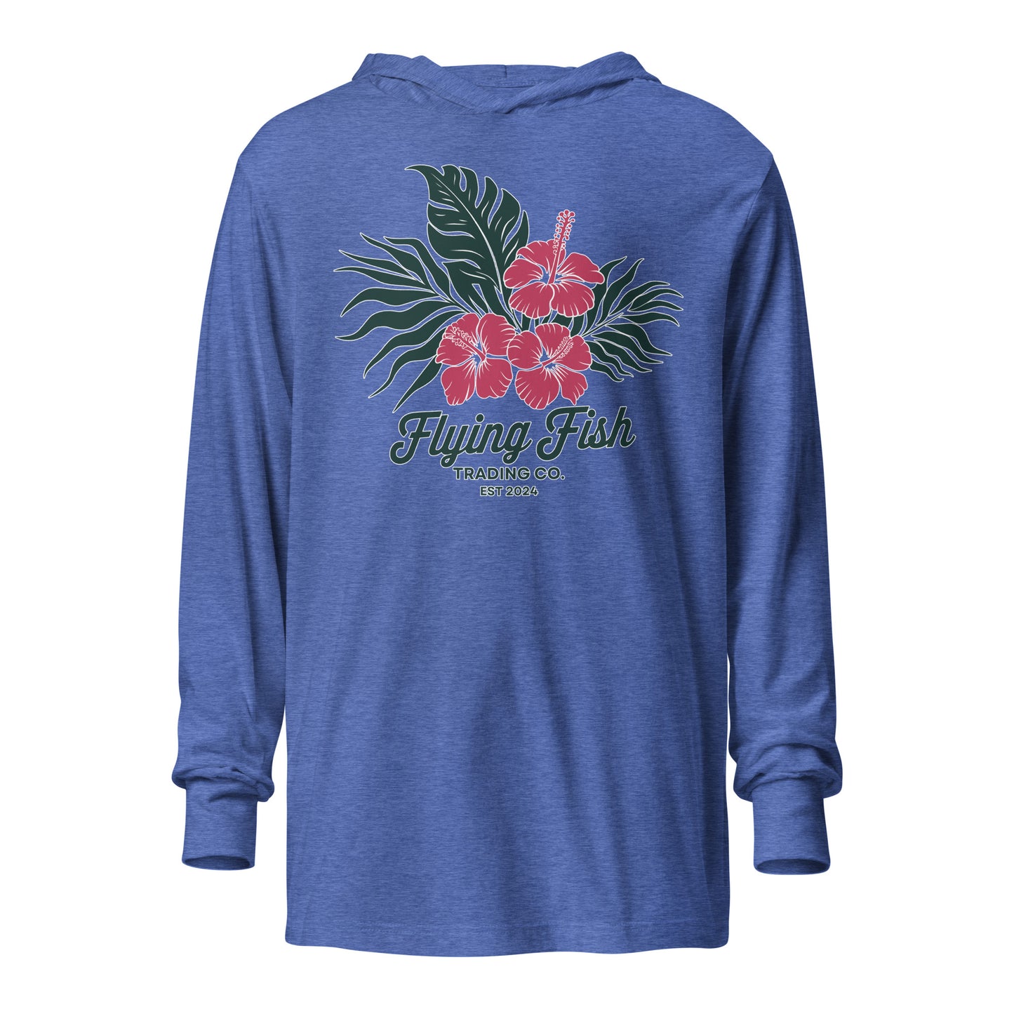 Hibiscus Hooded Long Sleeve Tee