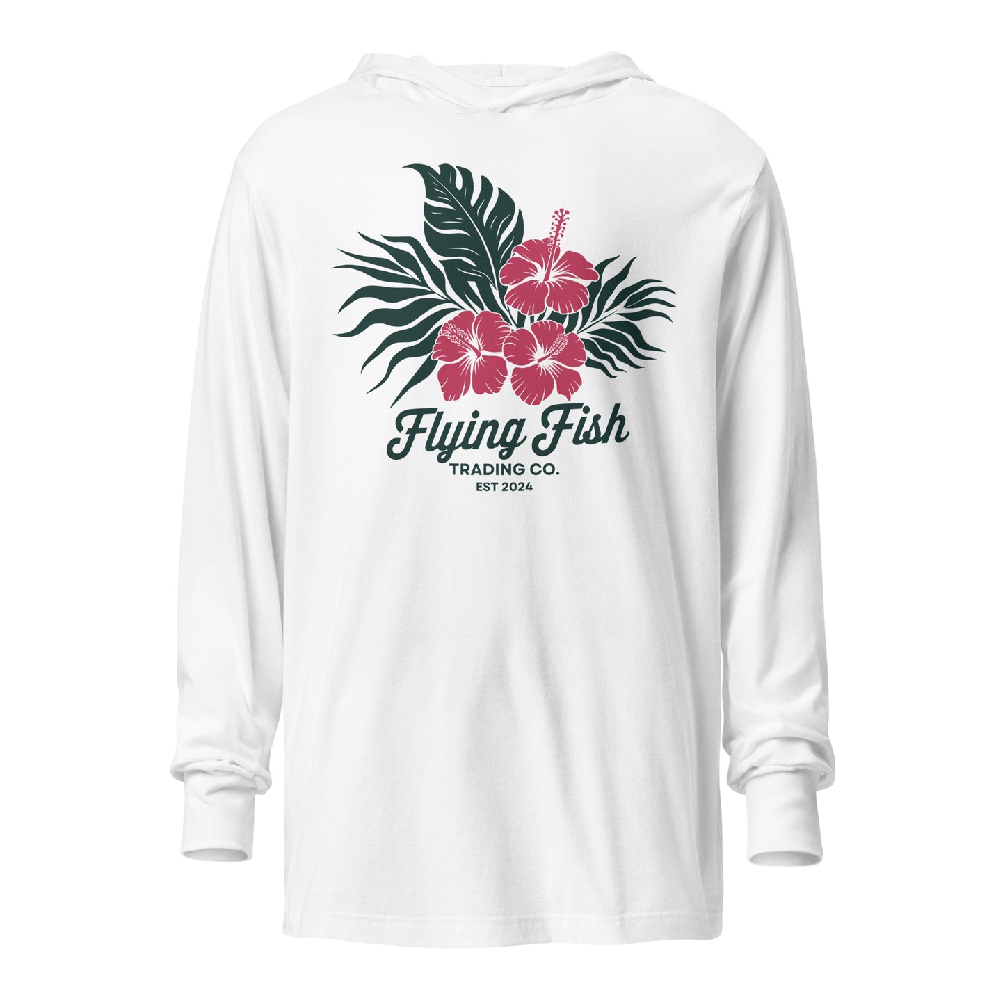 Hibiscus Hooded Long Sleeve Tee