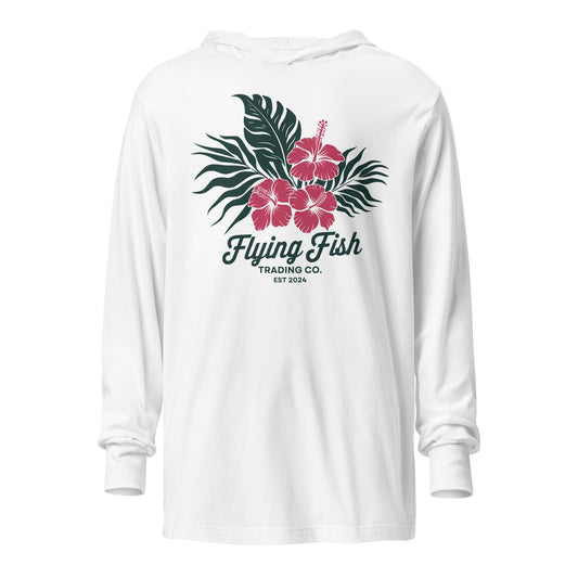 Hibiscus Hooded Long Sleeve Tee