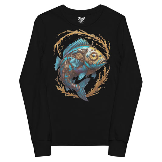 Kid's Steampunk Fish Long Sleeve Tee
