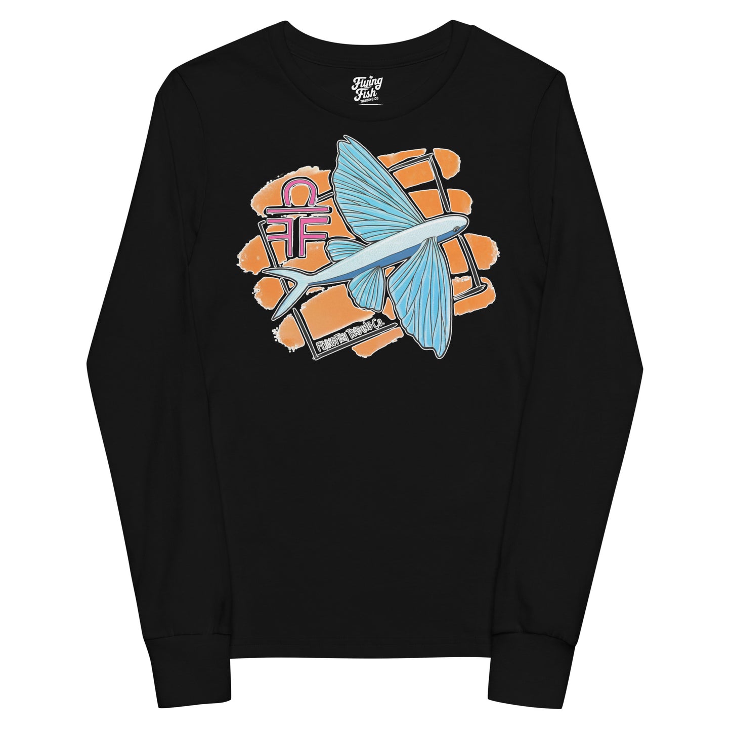 Kid's Flying Fish Sketch Long Sleeve Tee