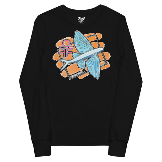 Kid's Flying Fish Sketch Long Sleeve Tee