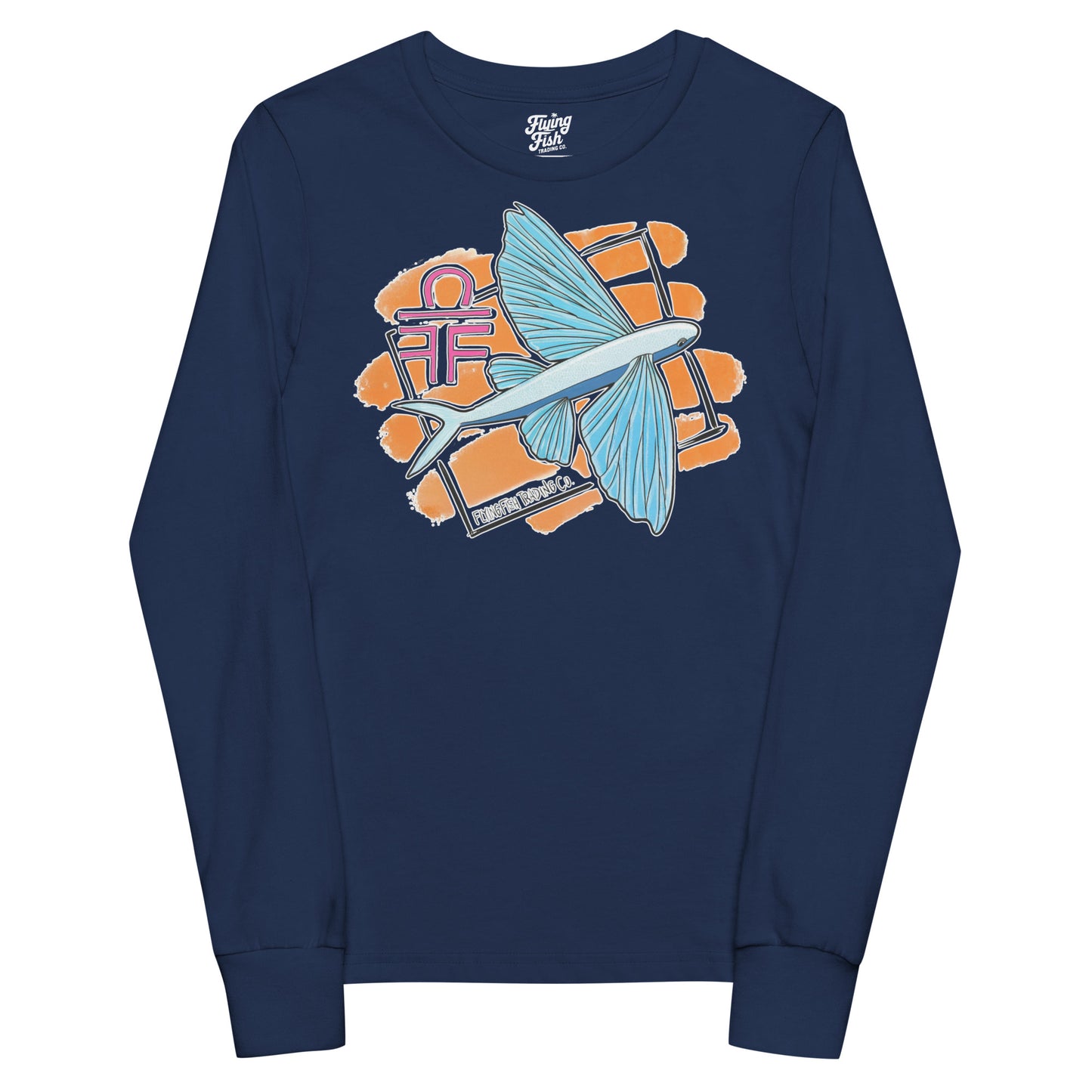 Kid's Flying Fish Sketch Long Sleeve Tee