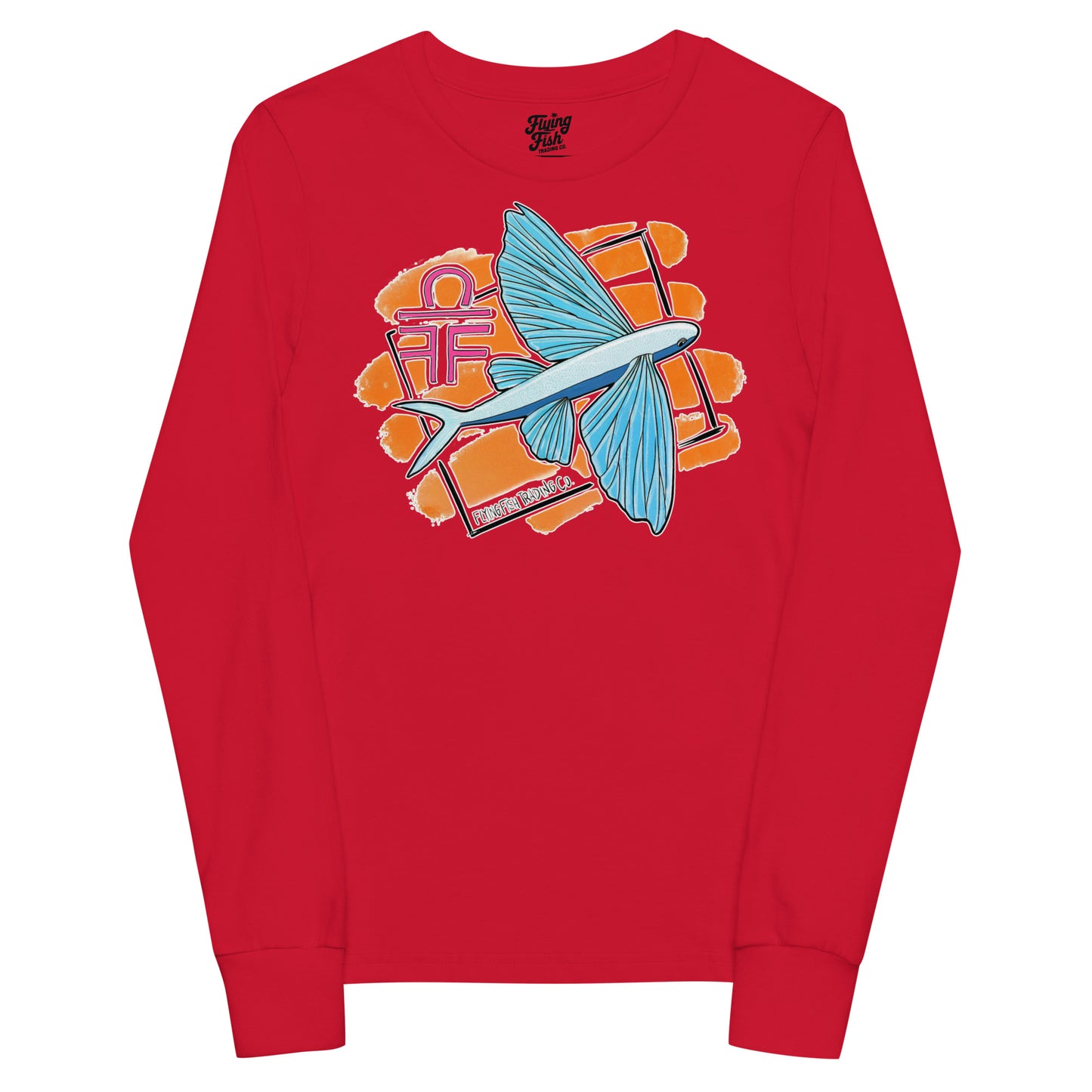 Kid's Flying Fish Sketch Long Sleeve Tee